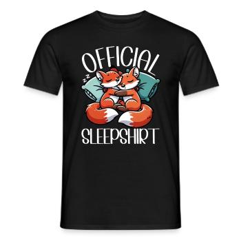 Offizielles Schlafshirt Lustiger Fuchs Pyjama - Männer T-Shirt - Schwarz - Vorne - AI Model Male 178 light (178cm)