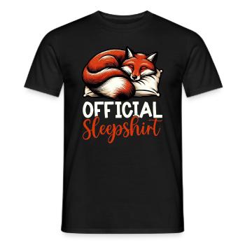 Offizielles Schlafshirt Lustiger Fuchs Pyjama - Männer T-Shirt - Schwarz - Vorne - AI Model Male 178 light (178cm)