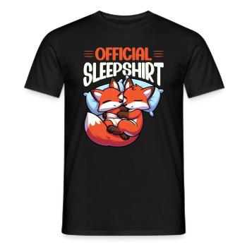 Official Sleep Shirt Funny Fox Pajamas - Men's T-Shirt - black - Front - AI Model Male 178 light (178cm)