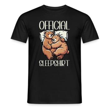 Offizielles Schlafshirt Lustiger Grizzly Bär - Männer T-Shirt - Schwarz - Vorne - AI Model Male 178 light (178cm)