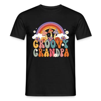 Groovy Grandpa Retro Matching Family Birthday - Men's T-Shirt - black - Front - AI Model Male 178 light (178cm)