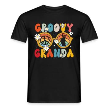 Groovy Grandpa Retro Matching Family Birthday - Men's T-Shirt - black - Front - AI Model Male 178 light (178cm)