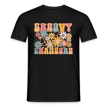 Groovy Grandpa Retro Matching Family Birthday - Men's T-Shirt - black - Front - AI Model Male 178 light (178cm)