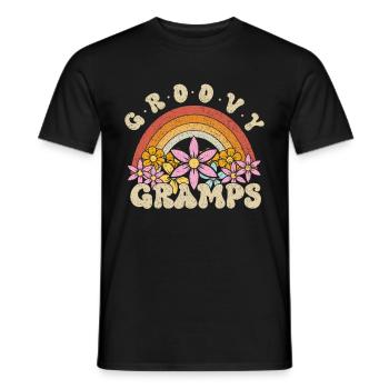 Groovy Grandpa Retro Matching Family Birthday - Men's T-Shirt - black - Front - AI Model Male 178 light (178cm)