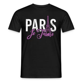 France Paris Tour Eiffel France Drapeau - T-shirt homme - noir - Devant - AI Model Male 178 light (178cm)