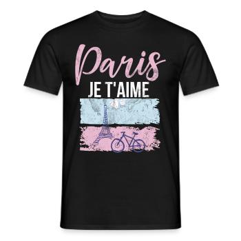 Frankreich Paris Eiffelturm Frankreich Flagge - Männer T-Shirt - Schwarz - Vorne - AI Model Male 178 light (178cm)
