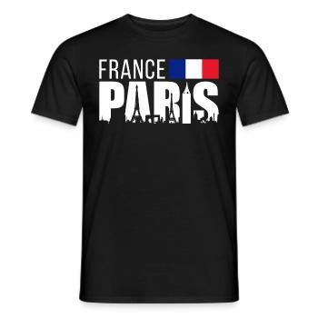 Frankreich Paris Eiffelturm Frankreich Flagge - Männer T-Shirt - Schwarz - Vorne - AI Model Male 178 light (178cm)