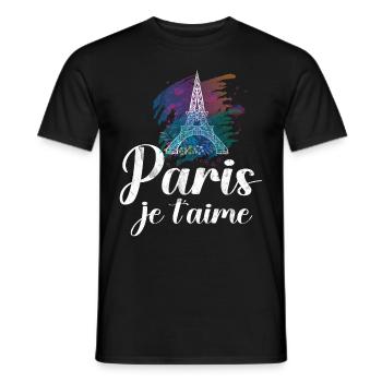 Frankreich Paris Eiffelturm Frankreich Flagge - Männer T-Shirt - Schwarz - Vorne - AI Model Male 178 light (178cm)