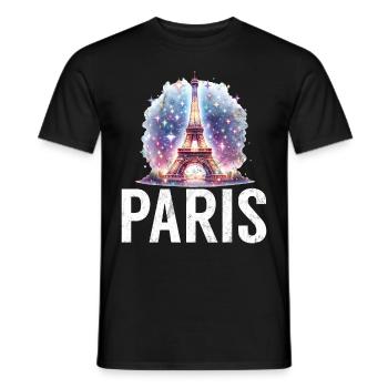 France Paris Tour Eiffel France Drapeau - T-shirt homme - noir - Devant - AI Model Male 178 light (178cm)