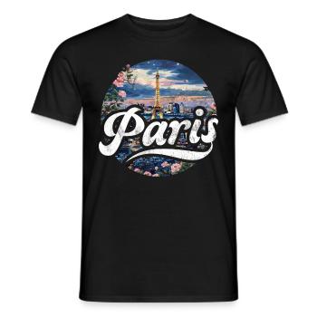 France Paris Tour Eiffel France Drapeau - T-shirt homme - noir - Devant - AI Model Male 178 light (178cm)