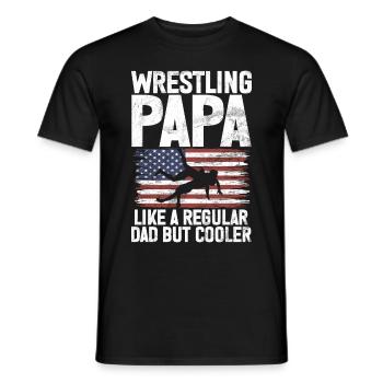 Wrestling Dad Wrestler Men's Father's Day - Men's T-Shirt - black - Front - AI Model Male 178 light (178cm)