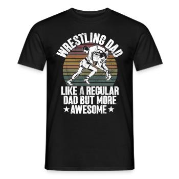 Wrestling Dad Wrestler Men's Father's Day - Men's T-Shirt - black - Front - AI Model Male 178 light (178cm)