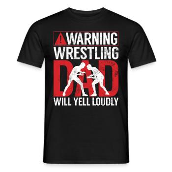 Wrestling Dad Wrestler Men's Father's Day - Men's T-Shirt - black - Front - AI Model Male 178 light (178cm)