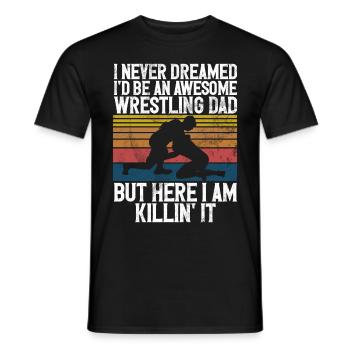 Wrestling Dad Wrestler Männer Vatertag - Männer T-Shirt - Schwarz - Vorne - AI Model Male 178 light (178cm)