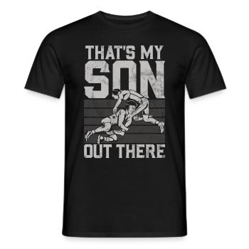 Wrestling Dad Wrestler Men's Father's Day - Men's T-Shirt - black - Front - AI Model Male 178 light (178cm)