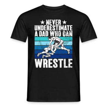 Wrestling Dad Wrestler Männer Vatertag - Männer T-Shirt - Schwarz - Vorne - AI Model Male 178 light (178cm)