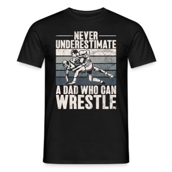 Wrestling Dad Wrestler Men's Father's Day - Men's T-Shirt - black - Front - AI Model Male 178 light (178cm)