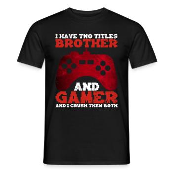 Videospiele Gaming Boys Bruder Teen - Männer T-Shirt - Schwarz - Vorne - AI Model Male 178 light (178cm)