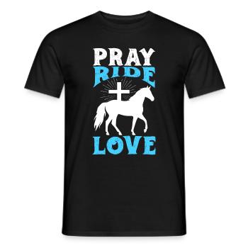 Jesus and Horses Riding Riding - Men's T-Shirt - black - Front - AI Model Male 178 light (178cm)