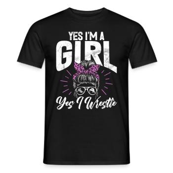 Lutteuse Fille Grappling Lutteuse Femmes - T-shirt homme - noir - Devant - AI Model Male 178 light (178cm)