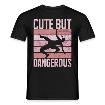 Lutteuse Fille Grappling Lutteuse Femmes - T-shirt homme - noir - Devant - AI Model Male 178 light (178cm)
