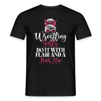 Lutteuse Fille Grappling Lutteuse Femmes - T-shirt homme - noir - Devant - AI Model Male 178 light (178cm)