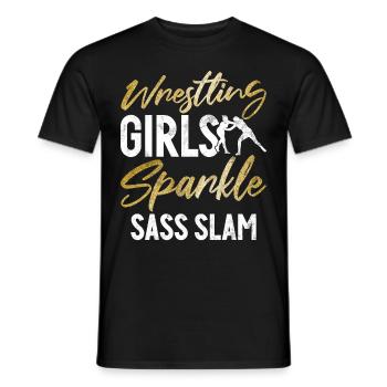 Lutteuse Fille Grappling Lutteuse Femmes - T-shirt homme - noir - Devant - AI Model Male 178 light (178cm)
