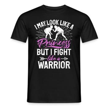 Lutteuse Fille Grappling Lutteuse Femmes - T-shirt homme - noir - Devant - AI Model Male 178 light (178cm)