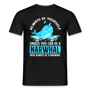 Mer de narval Mignon amoureux du narwhaler - T-shirt homme - noir - Devant - AI Model Male 178 light (178cm)