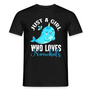 Mer de narval Mignon amoureux du narwhaler - T-shirt homme - noir - Devant - AI Model Male 178 light (178cm)