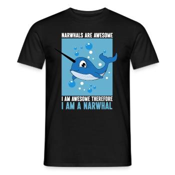 Mer de narval Mignon amoureux du narwhaler - T-shirt homme - noir - Devant - AI Model Male 178 light (178cm)