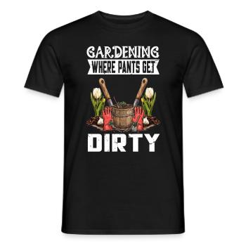 Funny Garden Lovers Vegetables Hobby Gardeners - Men's T-Shirt - black - Front - AI Model Male 178 light (178cm)