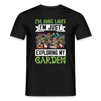 Funny Garden Lovers Vegetables Hobby Gardeners - Men's T-Shirt - black - Front - AI Model Male 178 light (178cm)