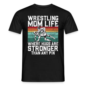 Lutte Maman Lutteuse Femmes Combattante - T-shirt homme - noir - Devant - AI Model Male 178 light (178cm)