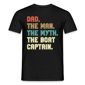 Boat Captain Funny Boat Sailing Lake Boater - Men's T-Shirt - black - Front - AI Model Male 178 light (178cm)