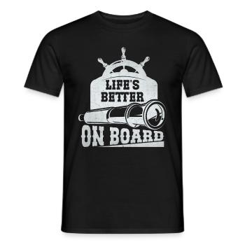 Boat Captain Funny Boat Sailing Lake Boater - Men's T-Shirt - black - Front - AI Model Male 178 light (178cm)