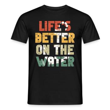 Boat Captain Funny Boat Sailing Lake Boater - Men's T-Shirt - black - Front - AI Model Male 178 light (178cm)