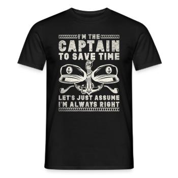 Boat Captain Funny Boat Sailing Lake Boater - Men's T-Shirt - black - Front - AI Model Male 178 light (178cm)