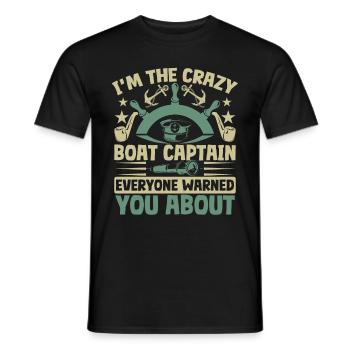 Boat Captain Funny Boat Sailing Lake Boater - Men's T-Shirt - black - Front - AI Model Male 178 light (178cm)