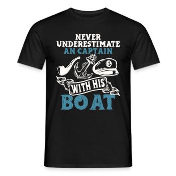 Boat Captain Funny Boat Sailing Lake Boater - Men's T-Shirt - black - Front - AI Model Male 178 light (178cm)