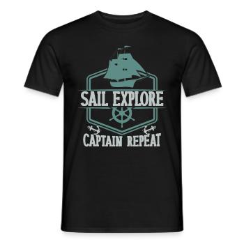 Boat Captain Funny Boat Sailing Lake Boater - Men's T-Shirt - black - Front - AI Model Male 178 light (178cm)