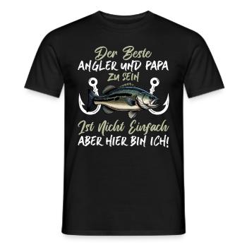 Angler Papa Angelrute Witziges Vatertag Fischer - Männer T-Shirt - Schwarz - Vorne - AI Model Male 178 light (178cm)