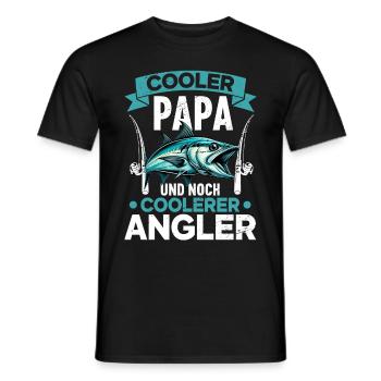 Angler Papa Angelrute Witziges Vatertag Fischer - Männer T-Shirt - Schwarz - Vorne - AI Model Male 178 light (178cm)
