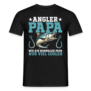 Angler Papa Angelrute Witziges Vatertag Fischer - Männer T-Shirt - Schwarz - Vorne - AI Model Male 178 light (178cm)
