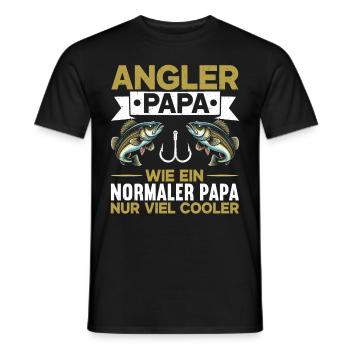 Angler Papa Angelrute Witziges Vatertag Fischer - Männer T-Shirt - Schwarz - Vorne - AI Model Male 178 light (178cm)