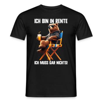 I'm retired I don't have to do anything Teddy Bear - Men's T-Shirt - black - Front - AI Model Male 178 light (178cm)