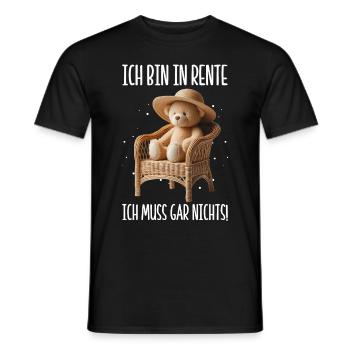 Ich bin in Rente Ich muss gar nix Teddy Bär - Männer T-Shirt - Schwarz - Vorne - AI Model Male 178 light (178cm)