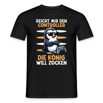 Hands me the controller, the queen wants to play - Men's T-Shirt - black - Front - AI Model Male 178 light (178cm)