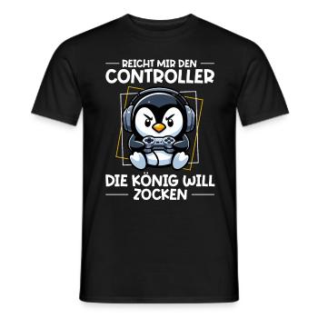Hands me the controller, the queen wants to play - Men's T-Shirt - black - Front - AI Model Male 178 light (178cm)