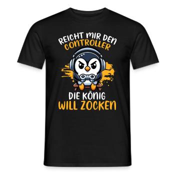 Hands me the controller, the queen wants to play - Men's T-Shirt - black - Front - AI Model Male 178 light (178cm)